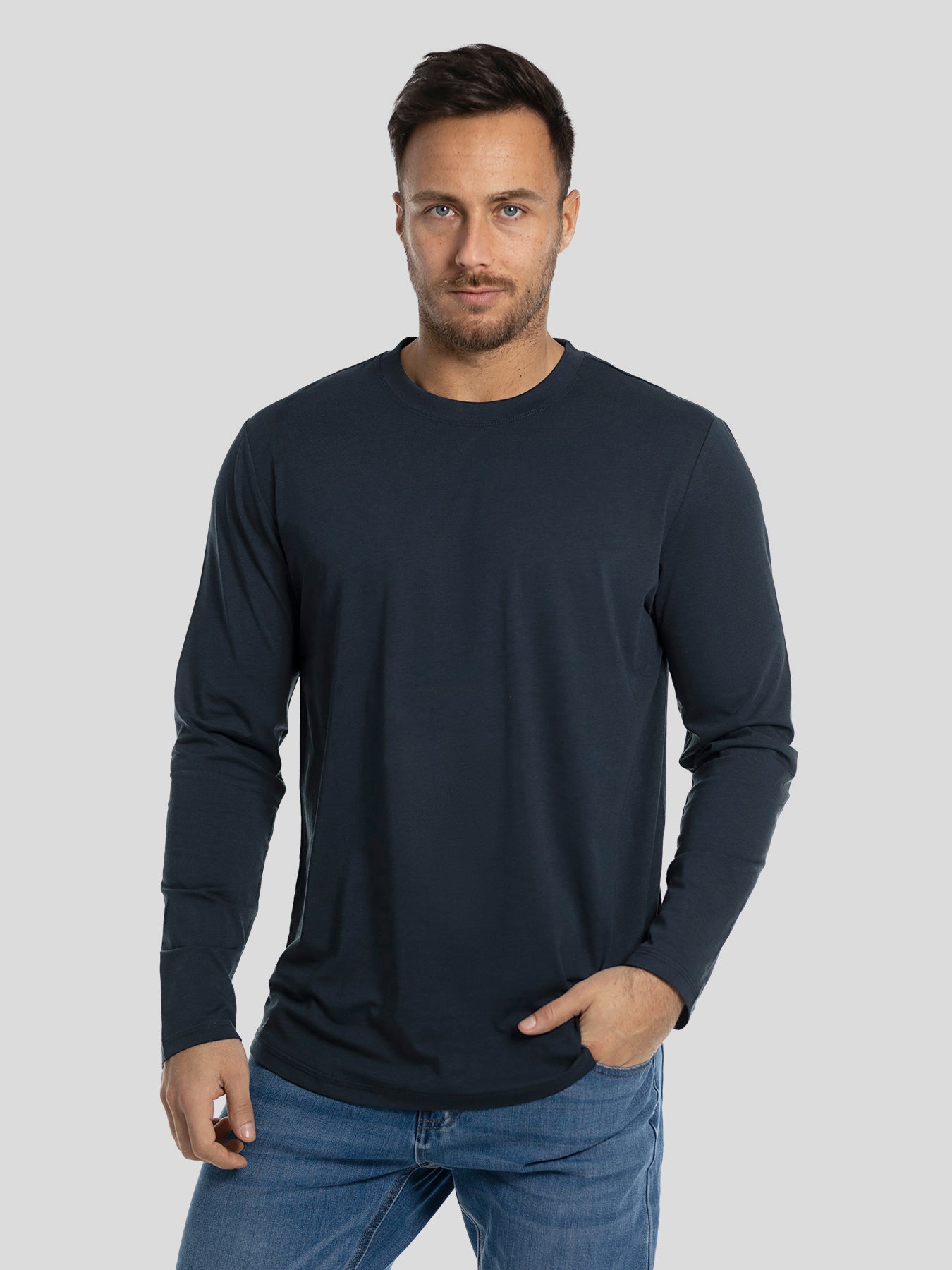 Fioboc Men's Soft Warm Long Sleeve Tee Classic T-shirt Plain Sweatshirt