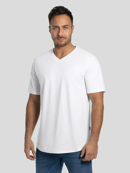 StayCool 2.0 V-neck Curve-Hem Tee: Classic Fit