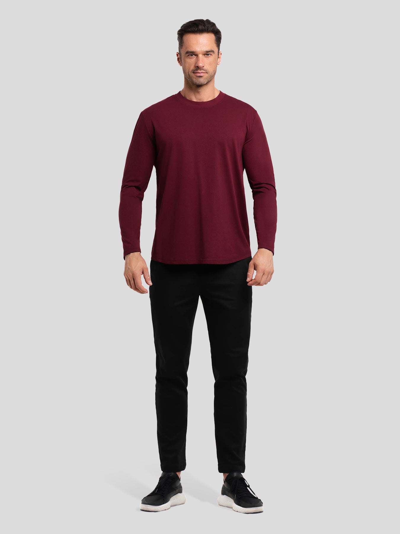 StaySmooth Classic Fit Long Sleeve Curve Hem Tee: 2024 New Colors