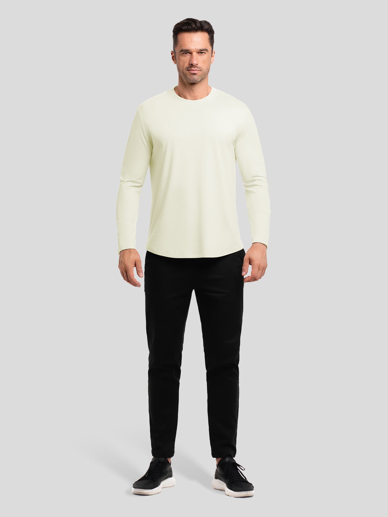 StaySmooth Slim Fit Long Sleeve Curve Hem Tee: 2024 New Colors