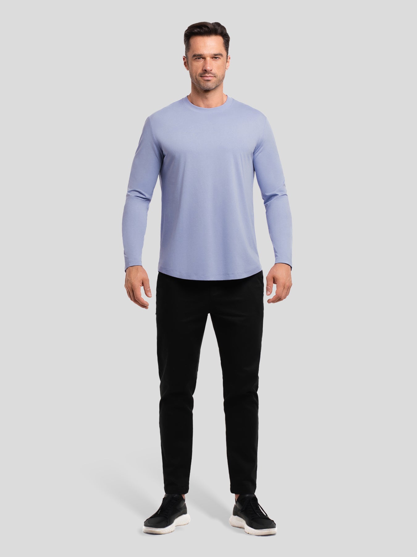 StaySmooth Slim Fit Long Sleeve Curve Hem Tee: 2024 New Colors