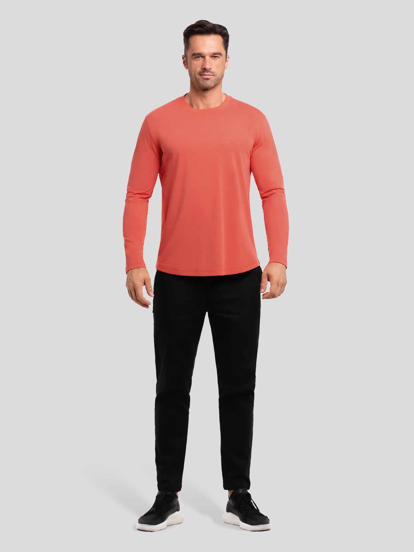 StaySmooth Slim Fit Long Sleeve Curve Hem Tee: 2024 New Colors