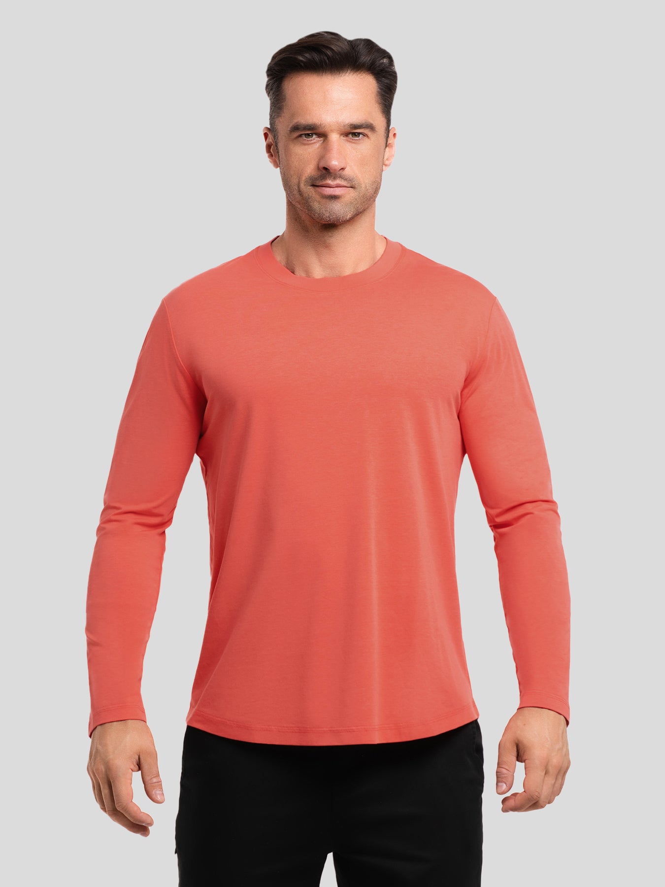 StaySmooth Slim Fit Long Sleeve Curve Hem Tee: 2024 New Colors