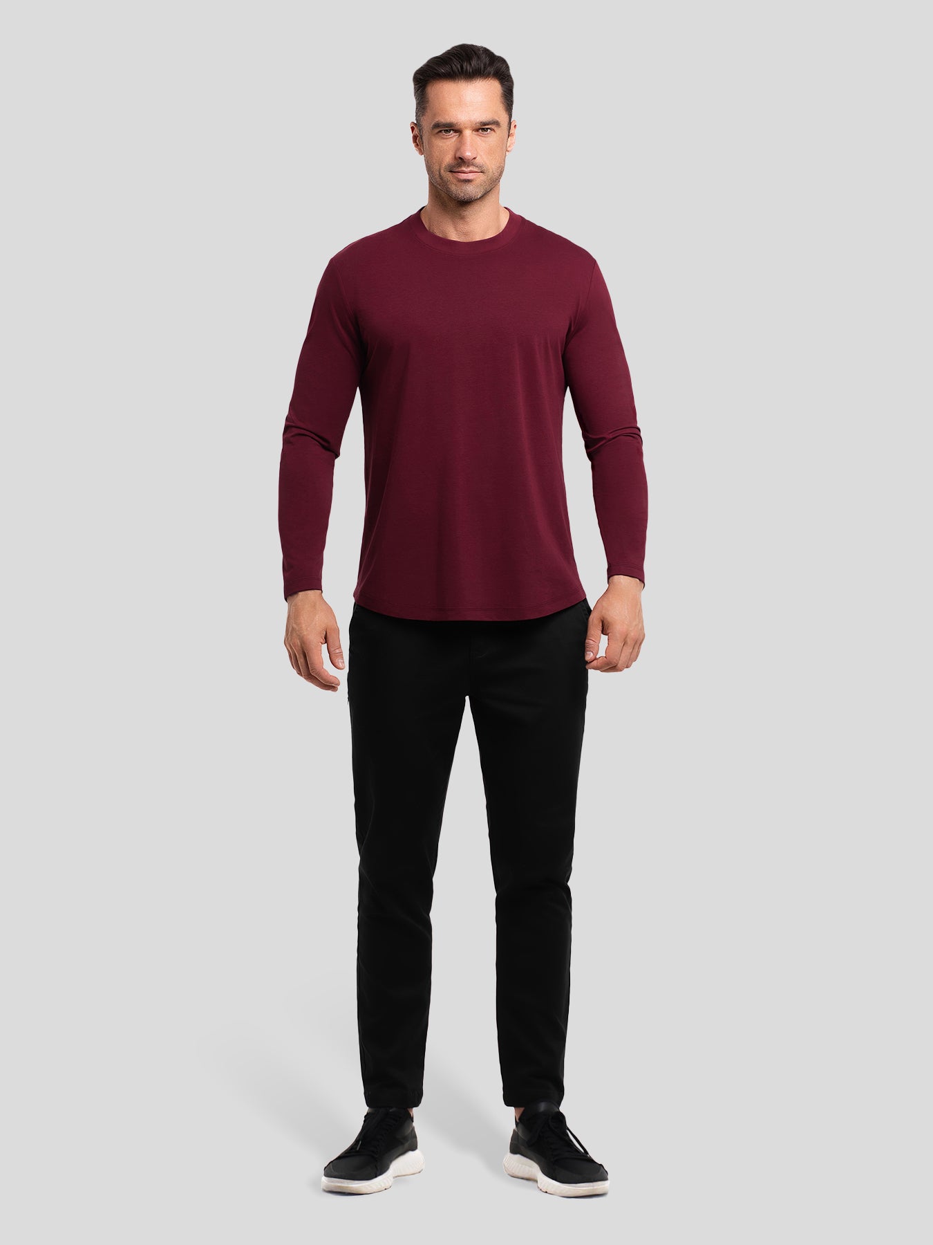 StaySmooth Slim Fit Long Sleeve Curve Hem Tee: 2024 New Colors