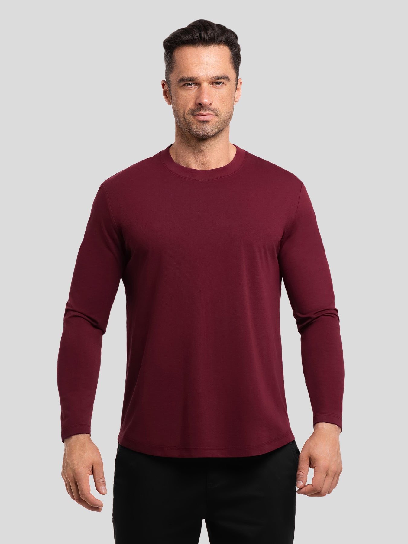 StaySmooth Slim Fit Long Sleeve Curve Hem Tee: 2024 New Colors