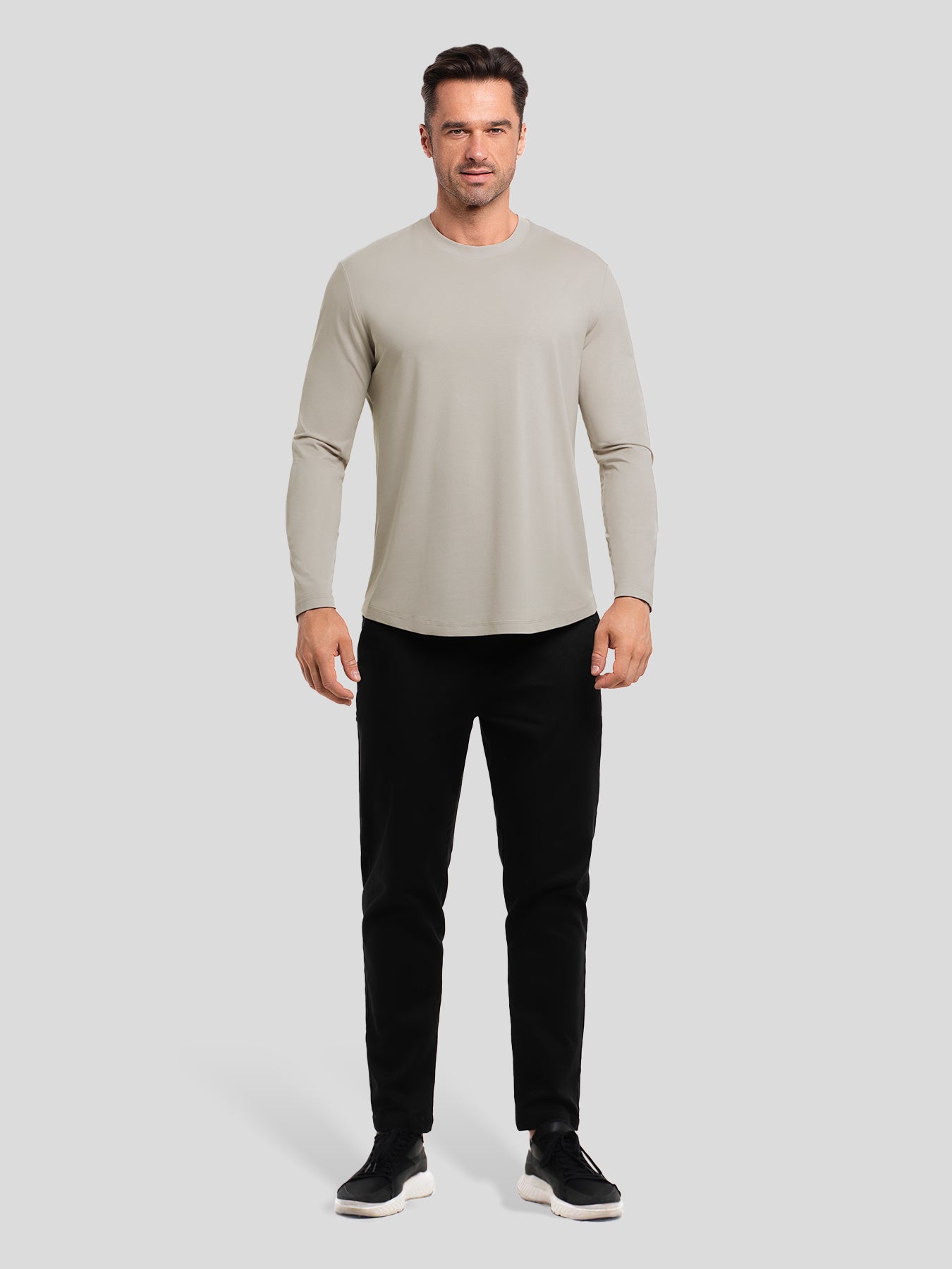 StaySmooth Slim Fit Long Sleeve Curve Hem Tee: 2024 New Colors