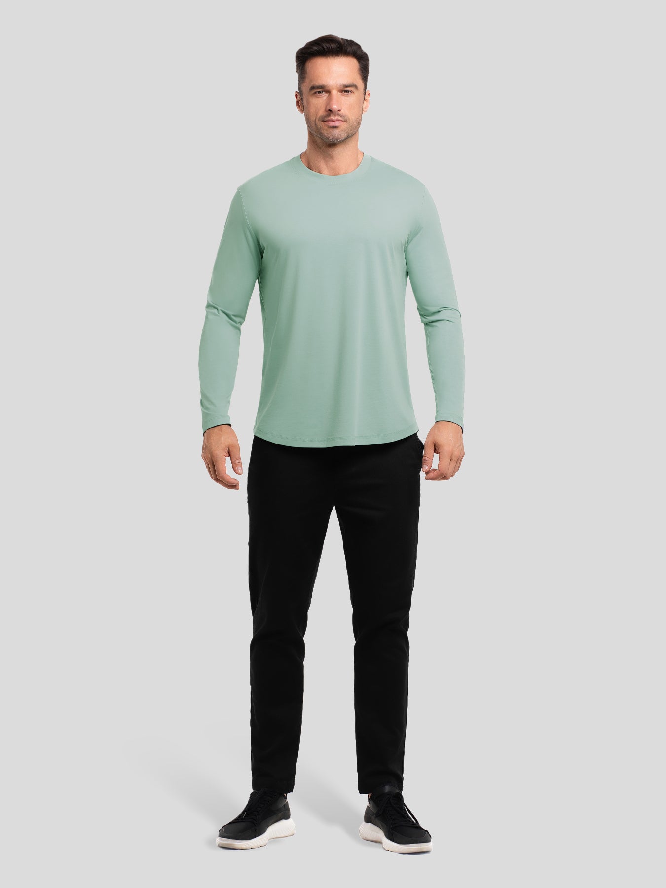 StaySmooth Slim Fit Long Sleeve Curve Hem Tee: 2024 New Colors