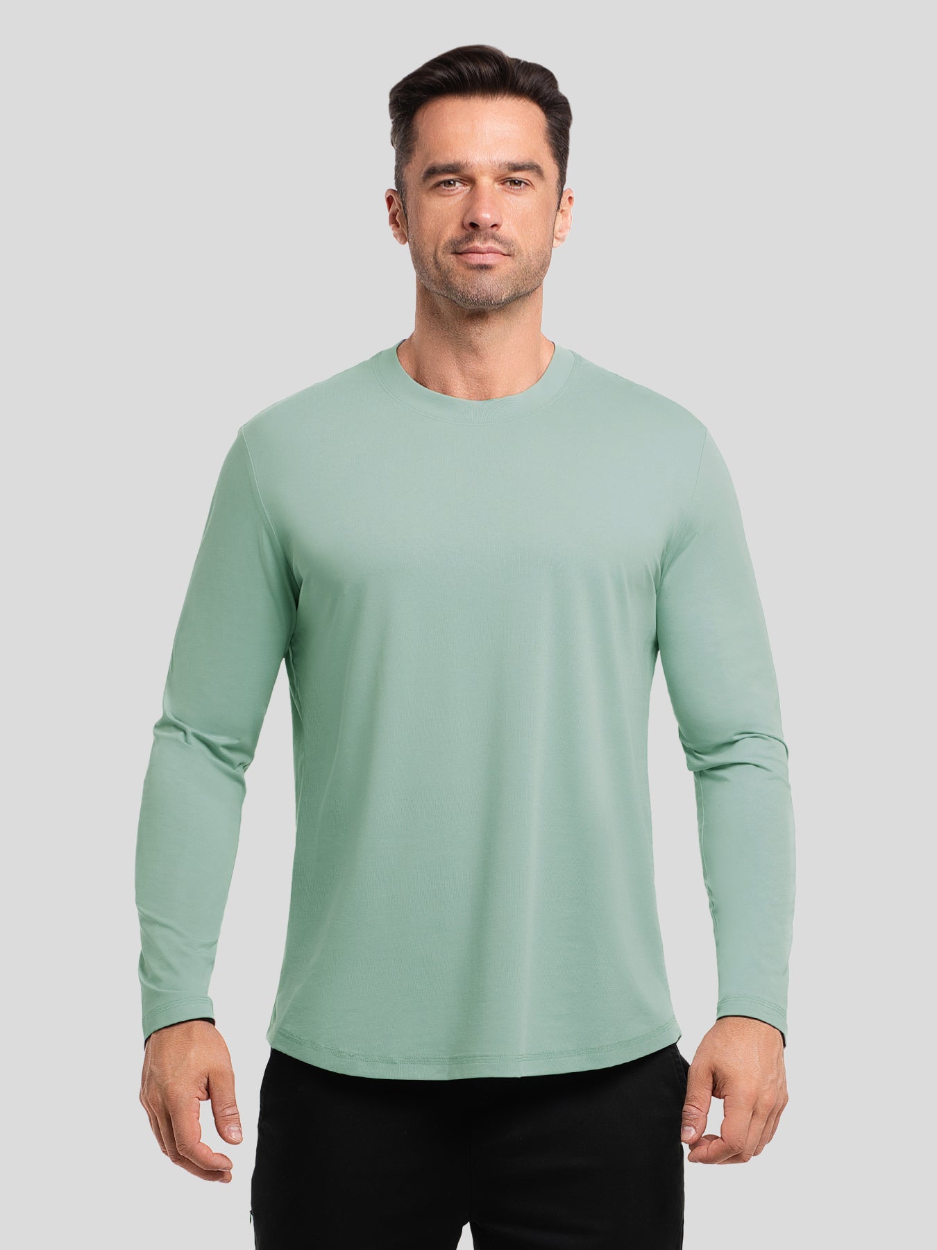 StaySmooth Slim Fit Long Sleeve Curve Hem Tee: 2024 New Colors