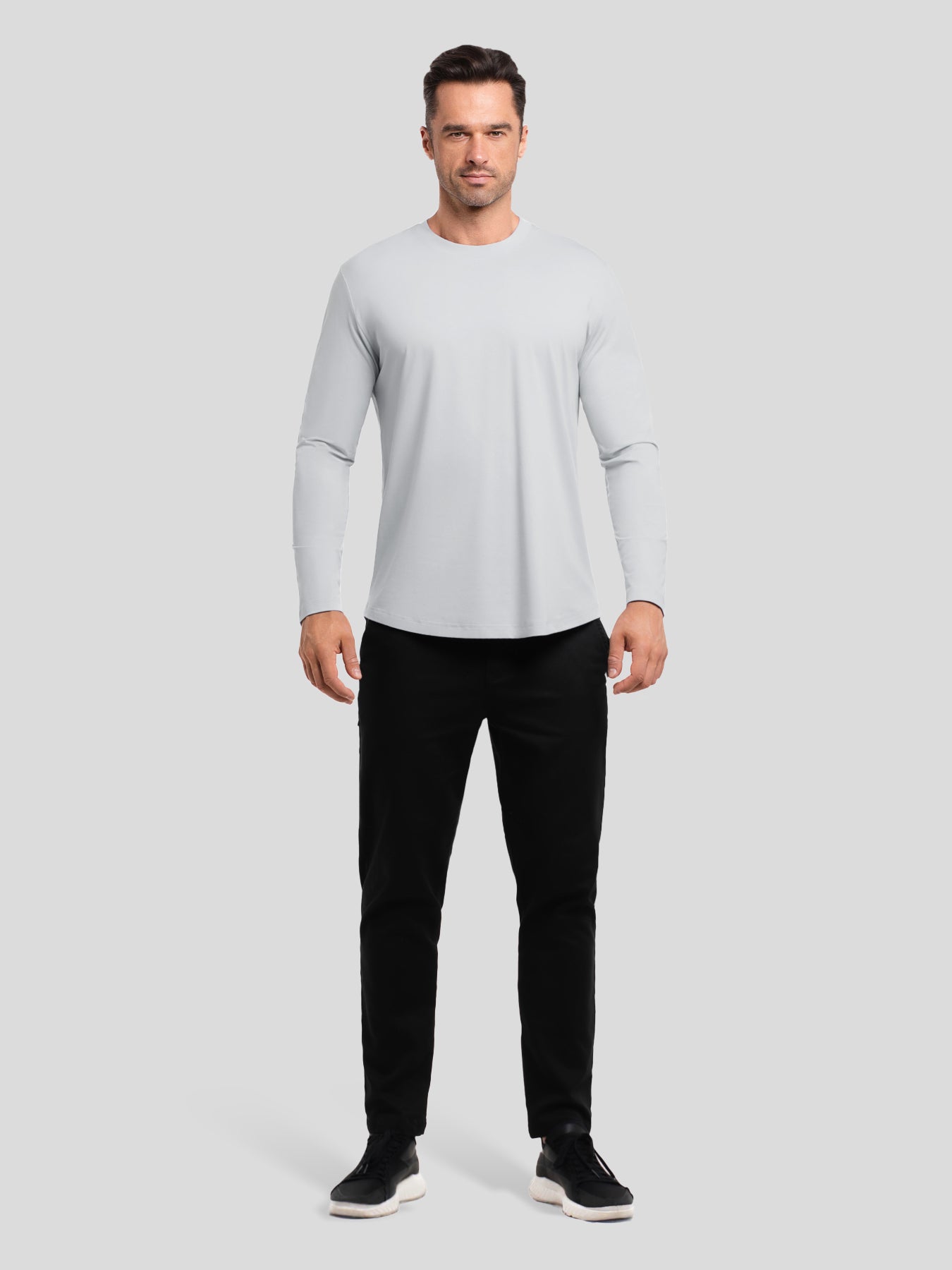 StaySmooth Slim Fit Long Sleeve Curve Hem Tee: 2024 New Colors