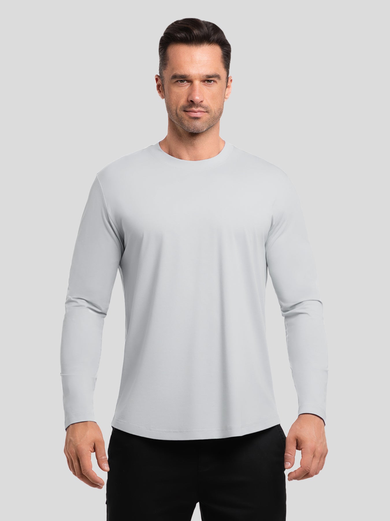 StaySmooth Slim Fit Long Sleeve Curve Hem Tee: 2024 New Colors