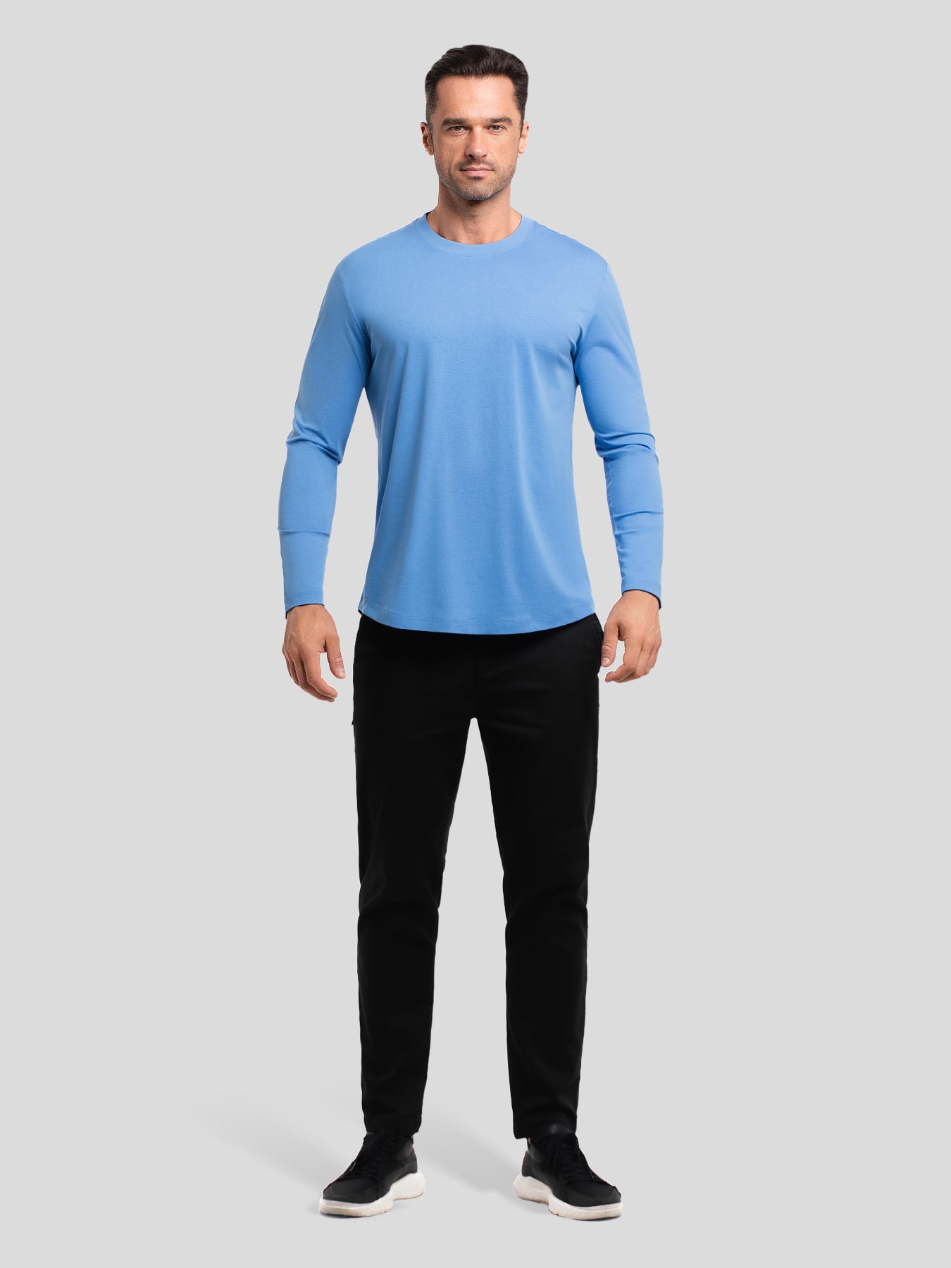 StaySmooth Slim Fit Long Sleeve Curve Hem Tee: 2024 New Colors