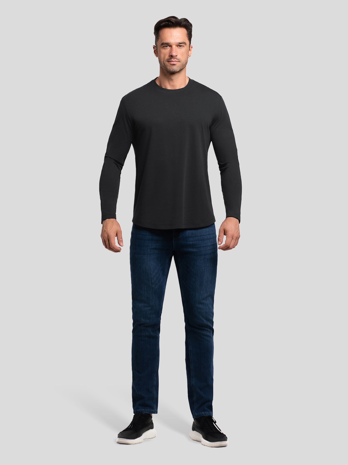 StaySmooth Slim Fit Long Sleeve Curve Hem Tee: 2024 New Colors