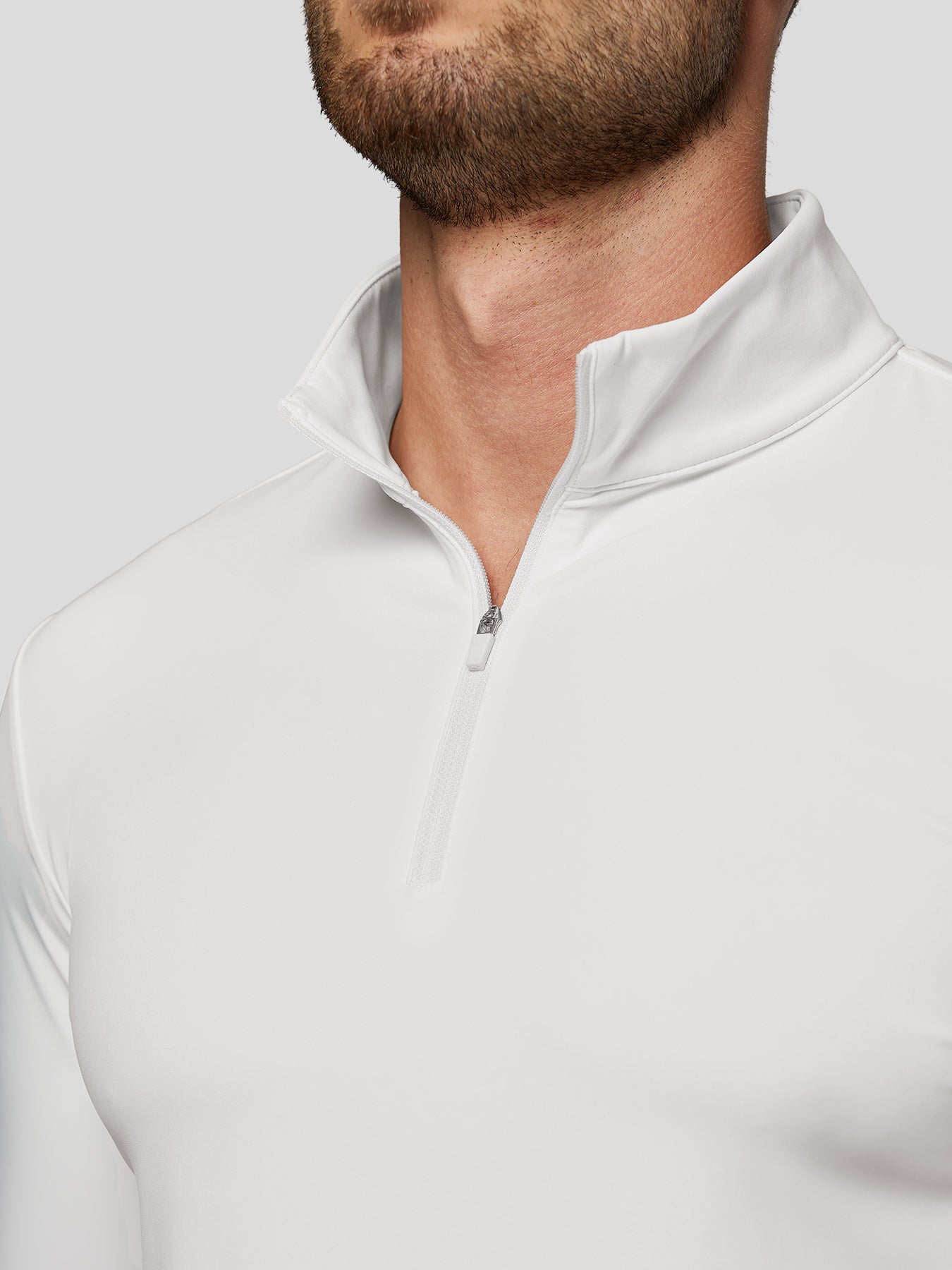 SmoothBlend Half Zip Mock Neck Tee: Zip Same Color