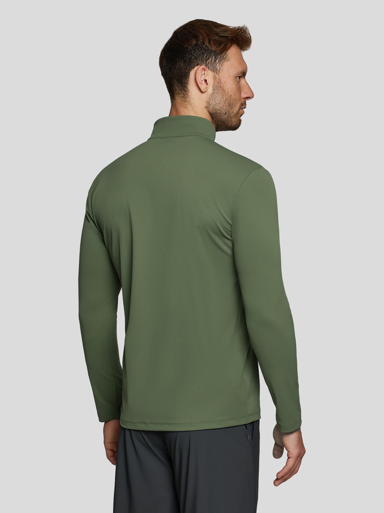 SmoothBlend Half Zip Mock Neck Tee: Zip Same Color