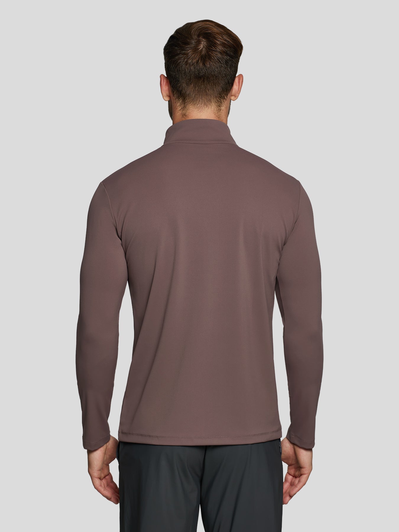 SmoothBlend Half Zip Mock Neck Tee: Zip Same Color