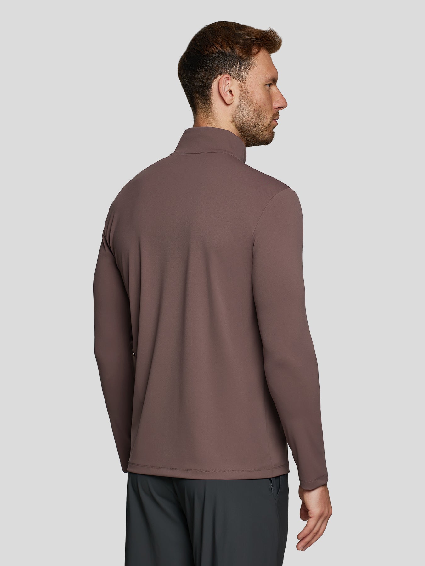 SmoothBlend Half Zip Mock Neck Tee: Zip Same Color