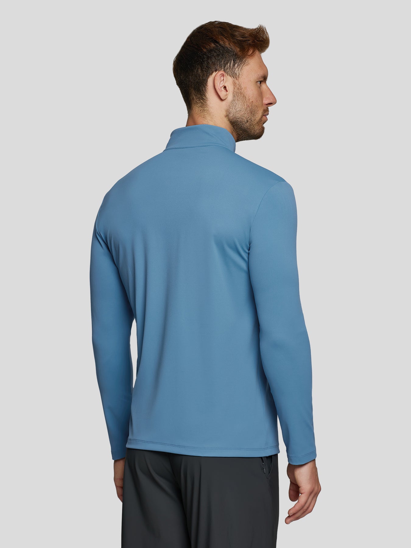 SmoothBlend Half Zip Mock Neck Tee: Zip Same Color