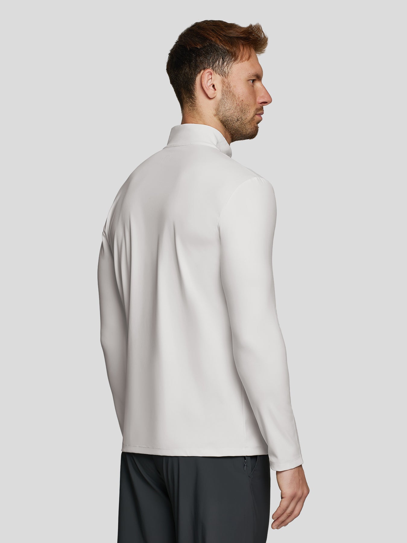 SmoothBlend Half Zip Mock Neck Tee: Zip Same Color