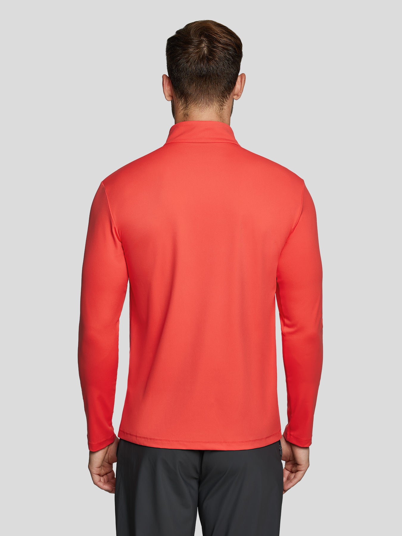 SmoothBlend Slim Fit Half Zip Mock Neck Tee: Zip Contrast Color