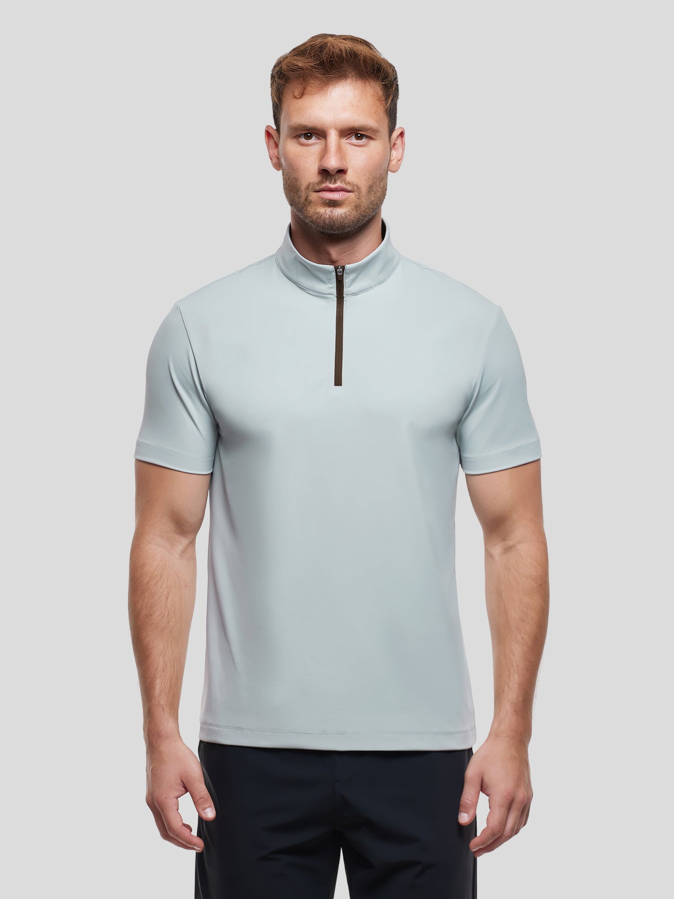 SmoothBlend Half Zip Mock Neck Short Sleeve Tee