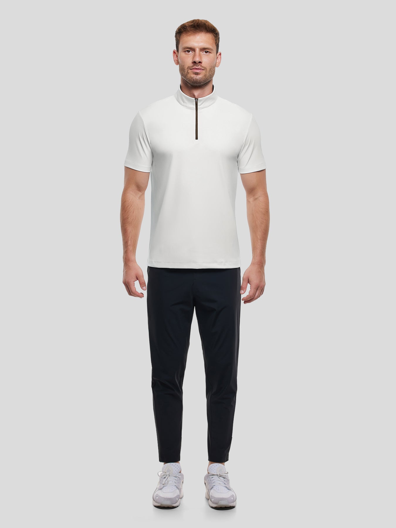 SmoothBlend Half Zip Mock Neck Short Sleeve Tee