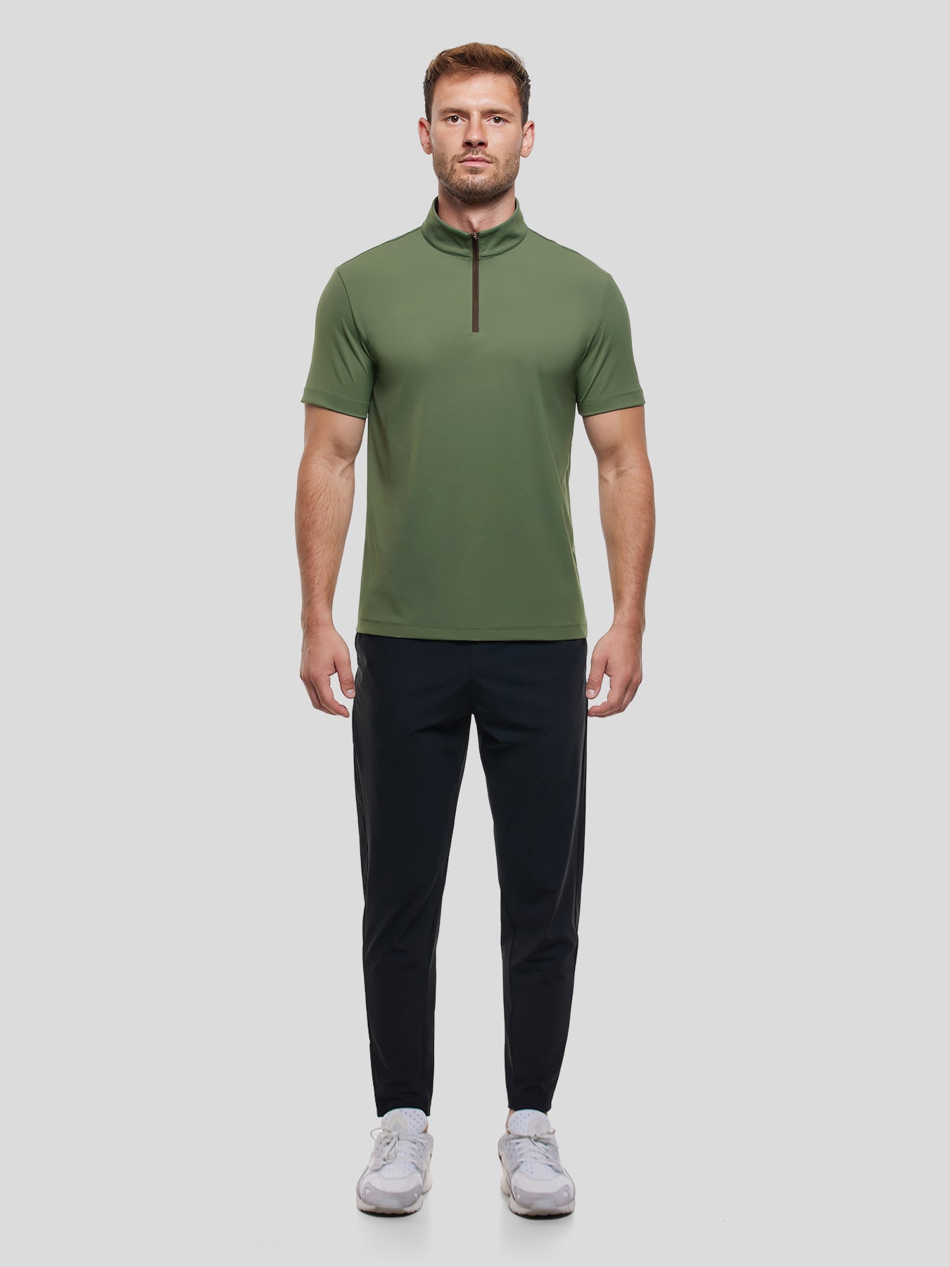 SmoothBlend Half Zip Mock Neck Short Sleeve Tee