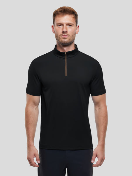 SmoothBlend Half Zip Mock Neck Short Sleeve Tee