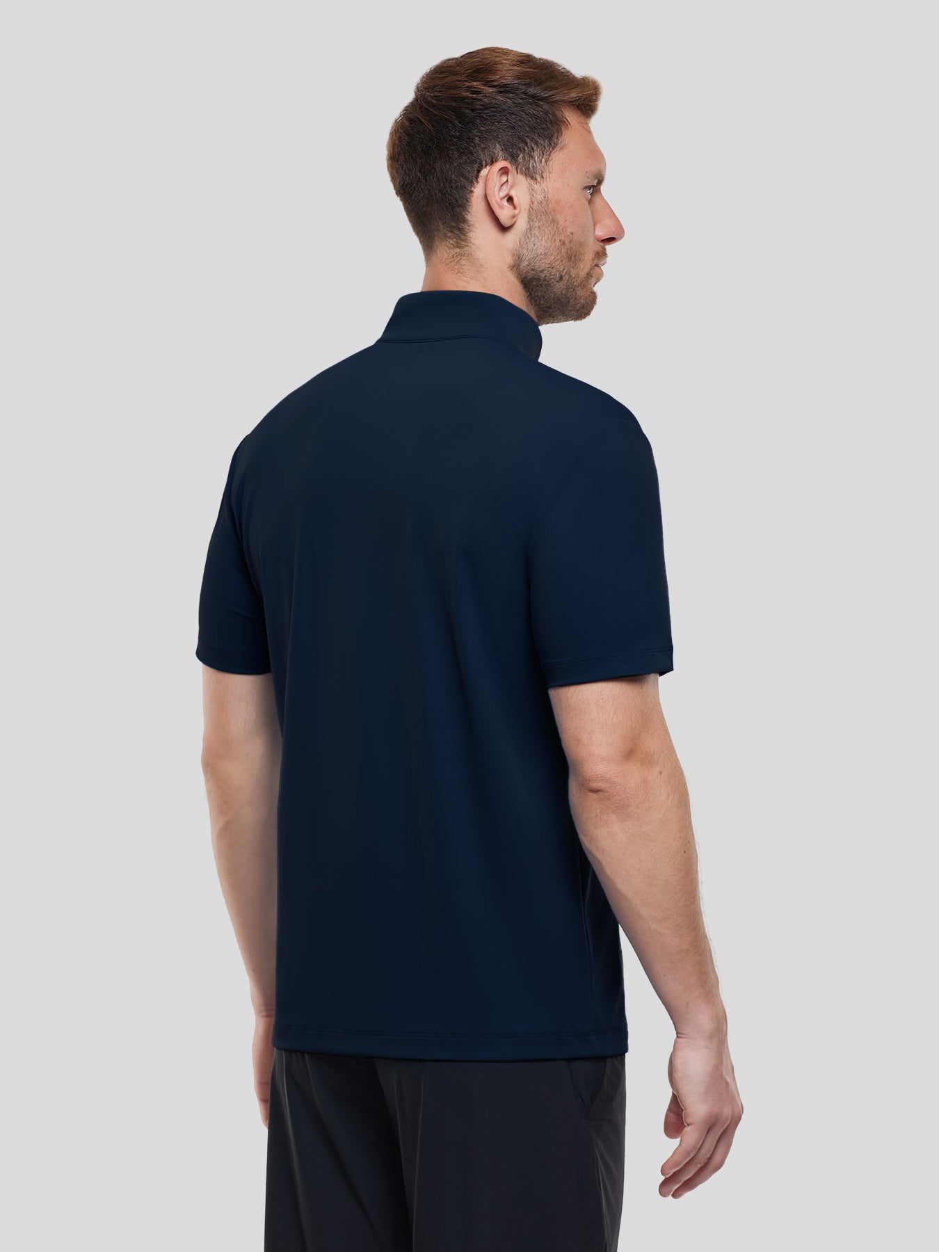 SmoothBlend Half Zip Mock Neck Short Sleeve Tee