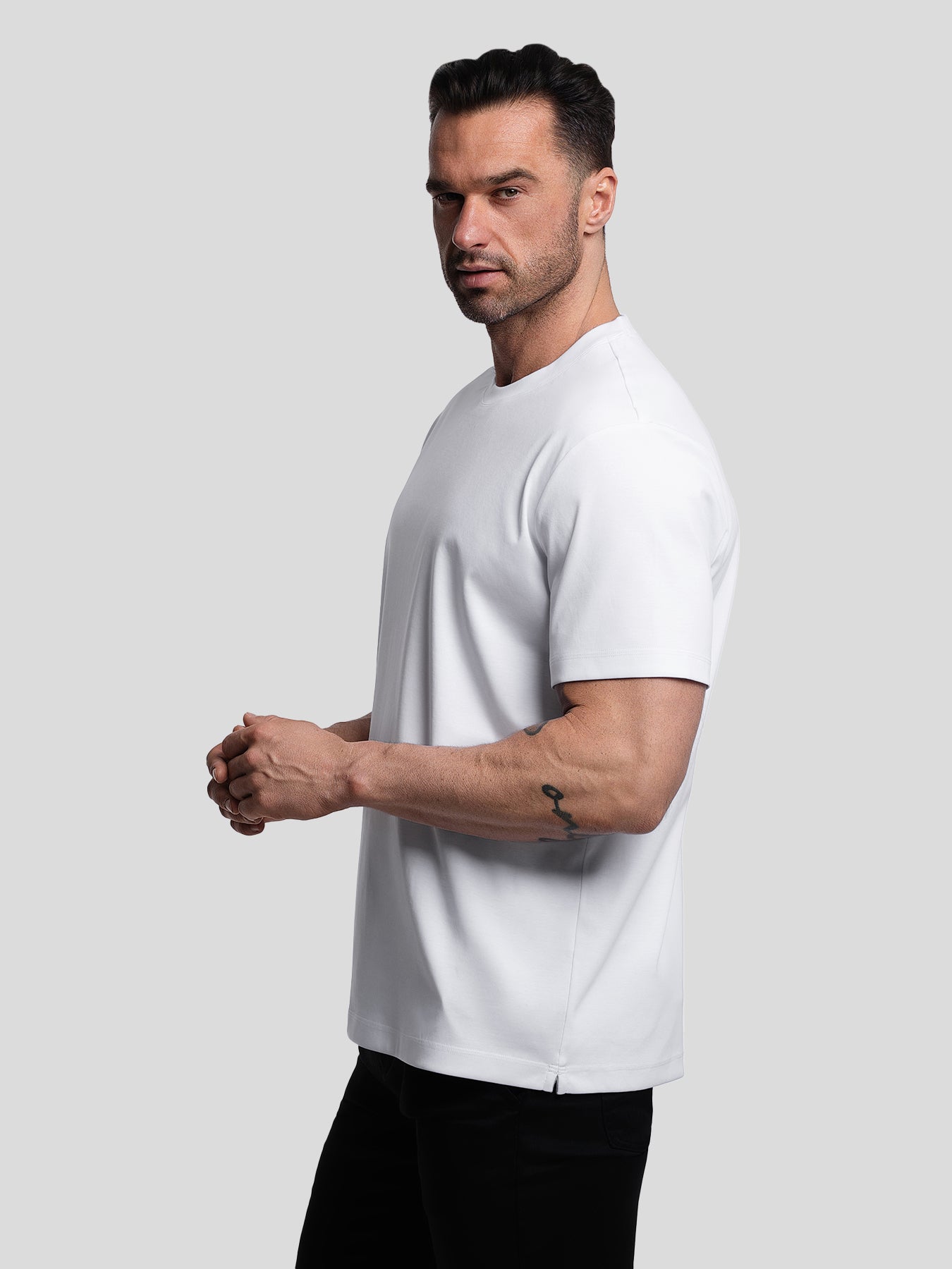 CloudWear 2.0 Split-Hem Short Sleeve Tee: Slim Fit