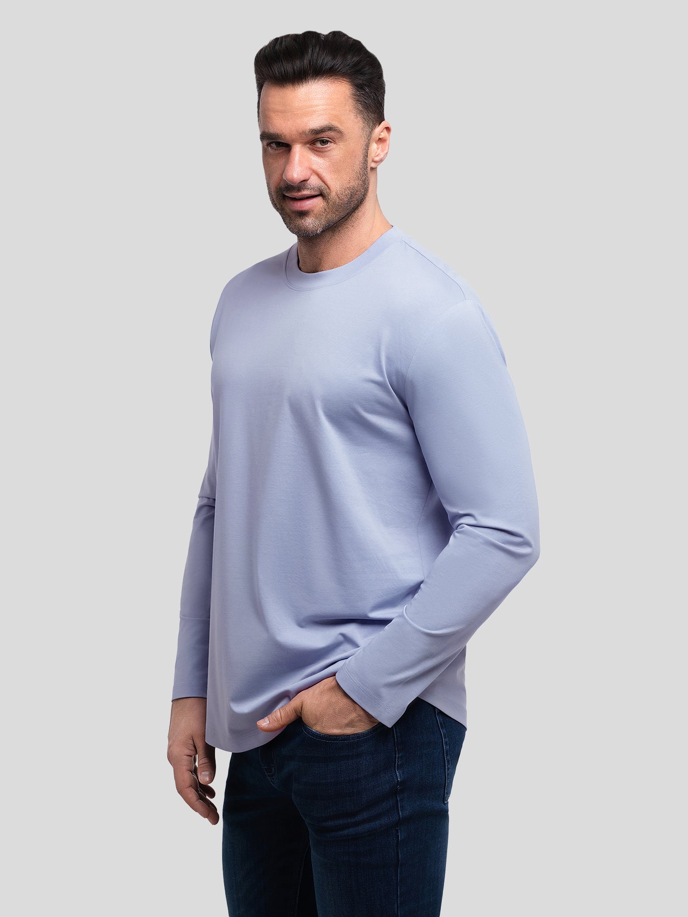 StaySmooth Classic Fit Long Sleeve Curve Hem Tee: 2024 New Colors