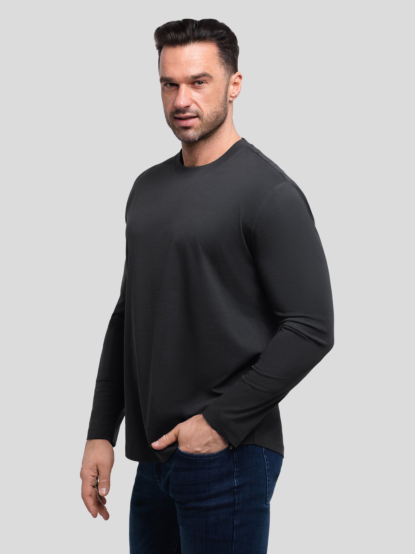 StaySmooth Classic Fit Long Sleeve Curve Hem Tee: 2024 New Colors