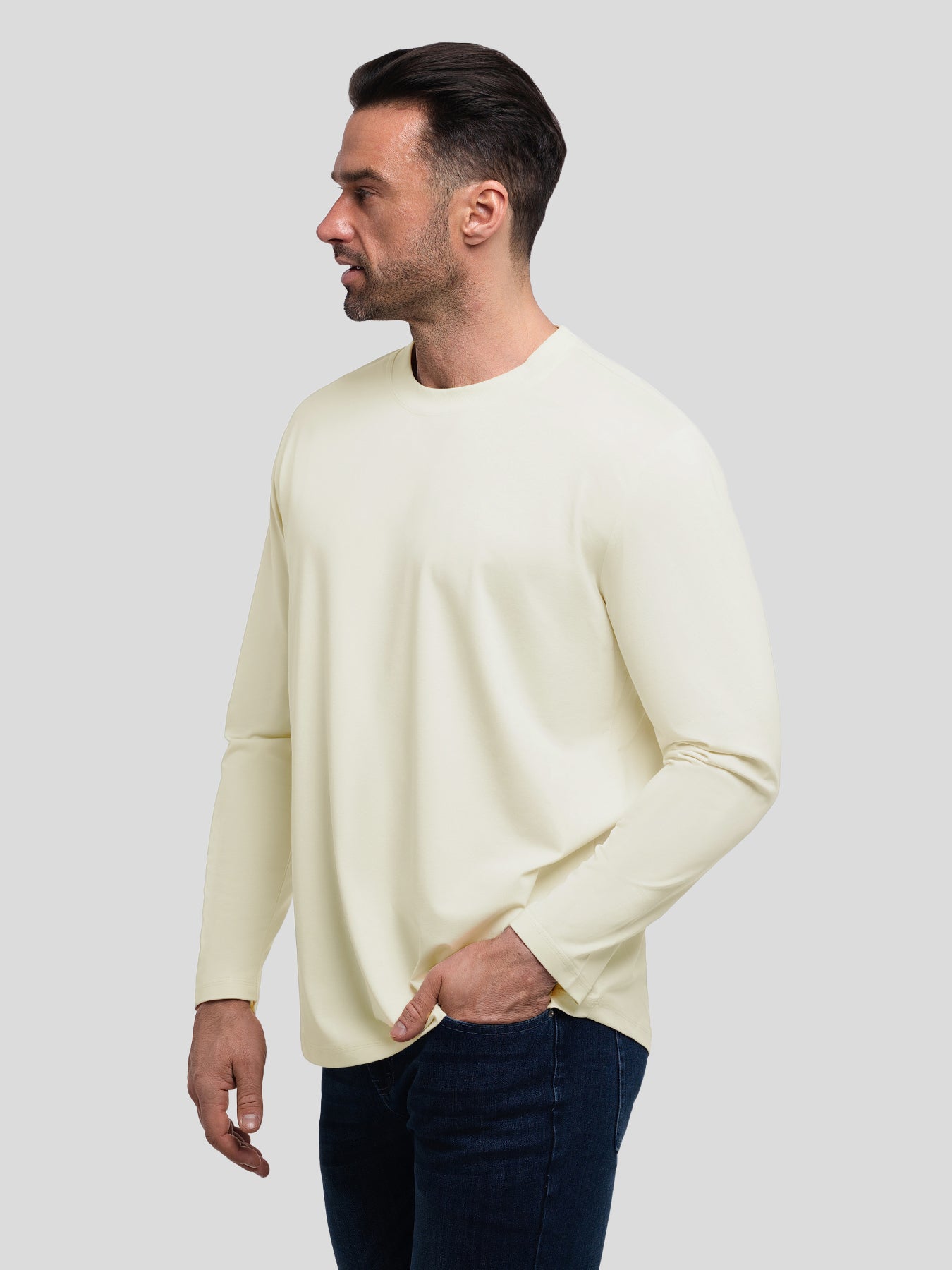 StaySmooth Slim Fit Long Sleeve Curve Hem Tee: 2024 New Colors