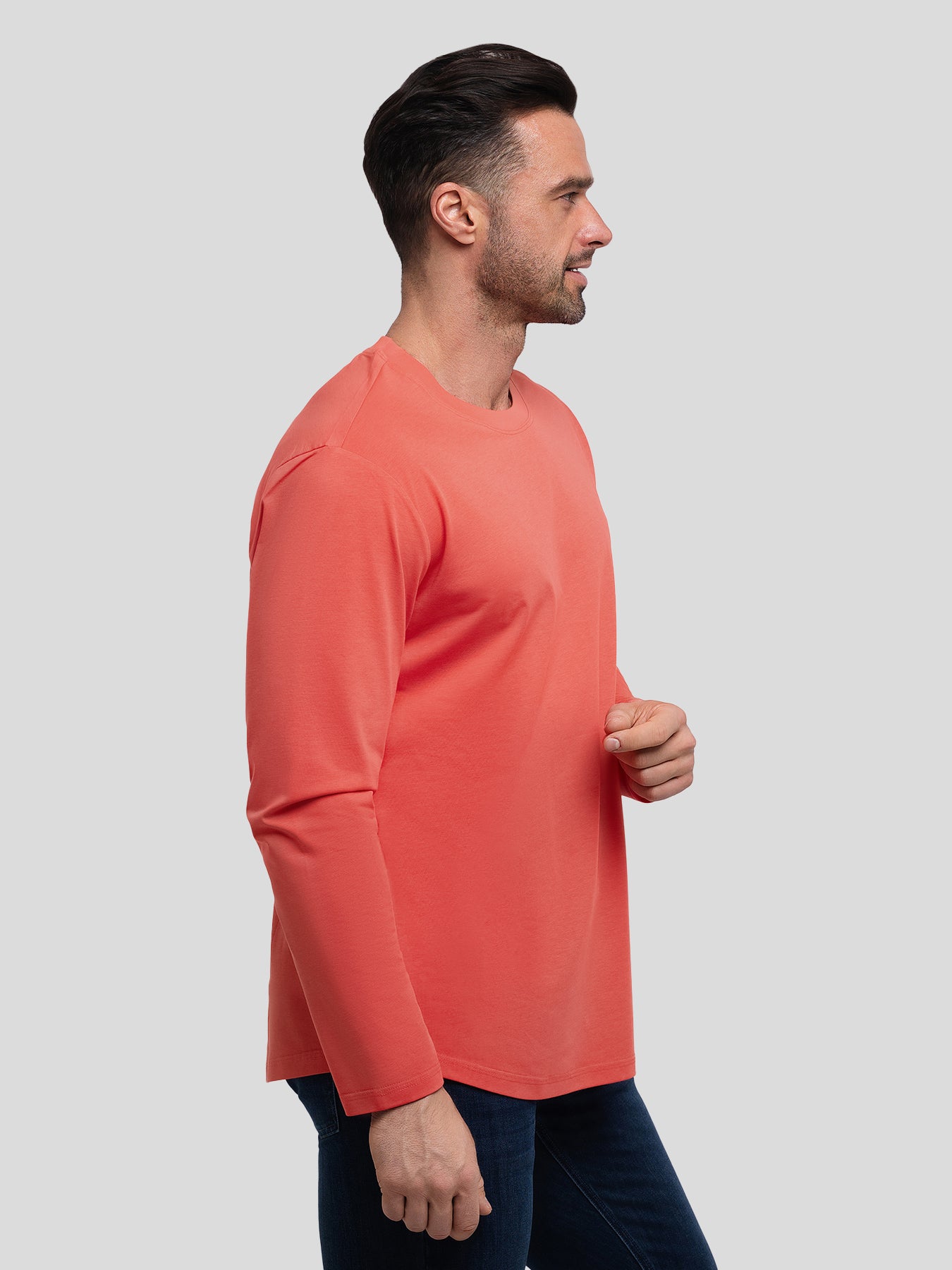 StaySmooth Slim Fit Long Sleeve Curve Hem Tee: 2024 New Colors