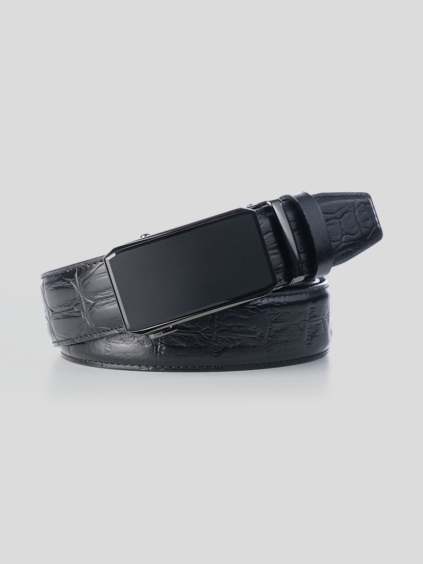 Automatic Buckle Leather Dress Belt