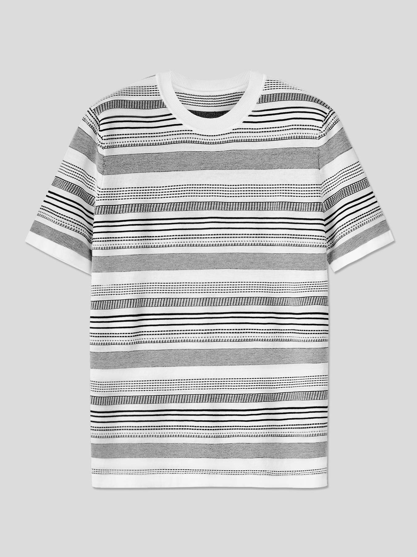 CoolKnit Breathable Striped Short Sleeve Knitted T-Shirt