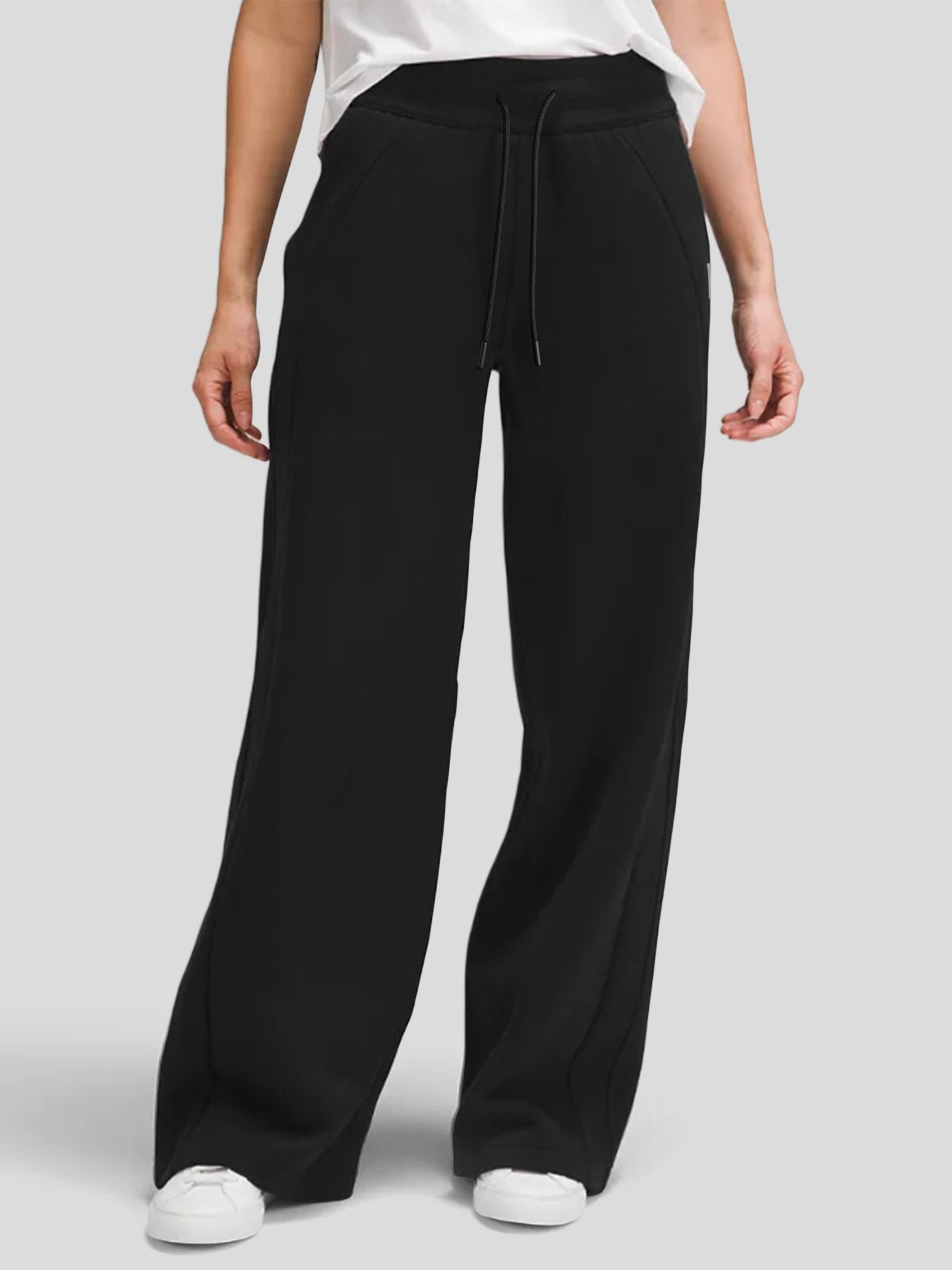 Modal Blend Mid-Rise Wide Leg Pant