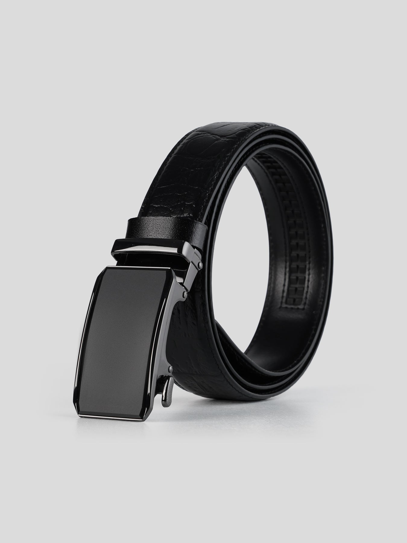 Automatic Buckle Leather Dress Belt