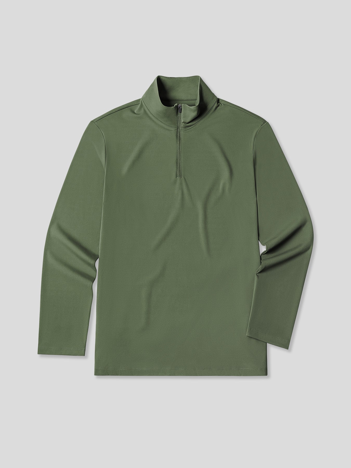 SmoothBlend Half Zip Mock Neck Tee: Zip Same Color