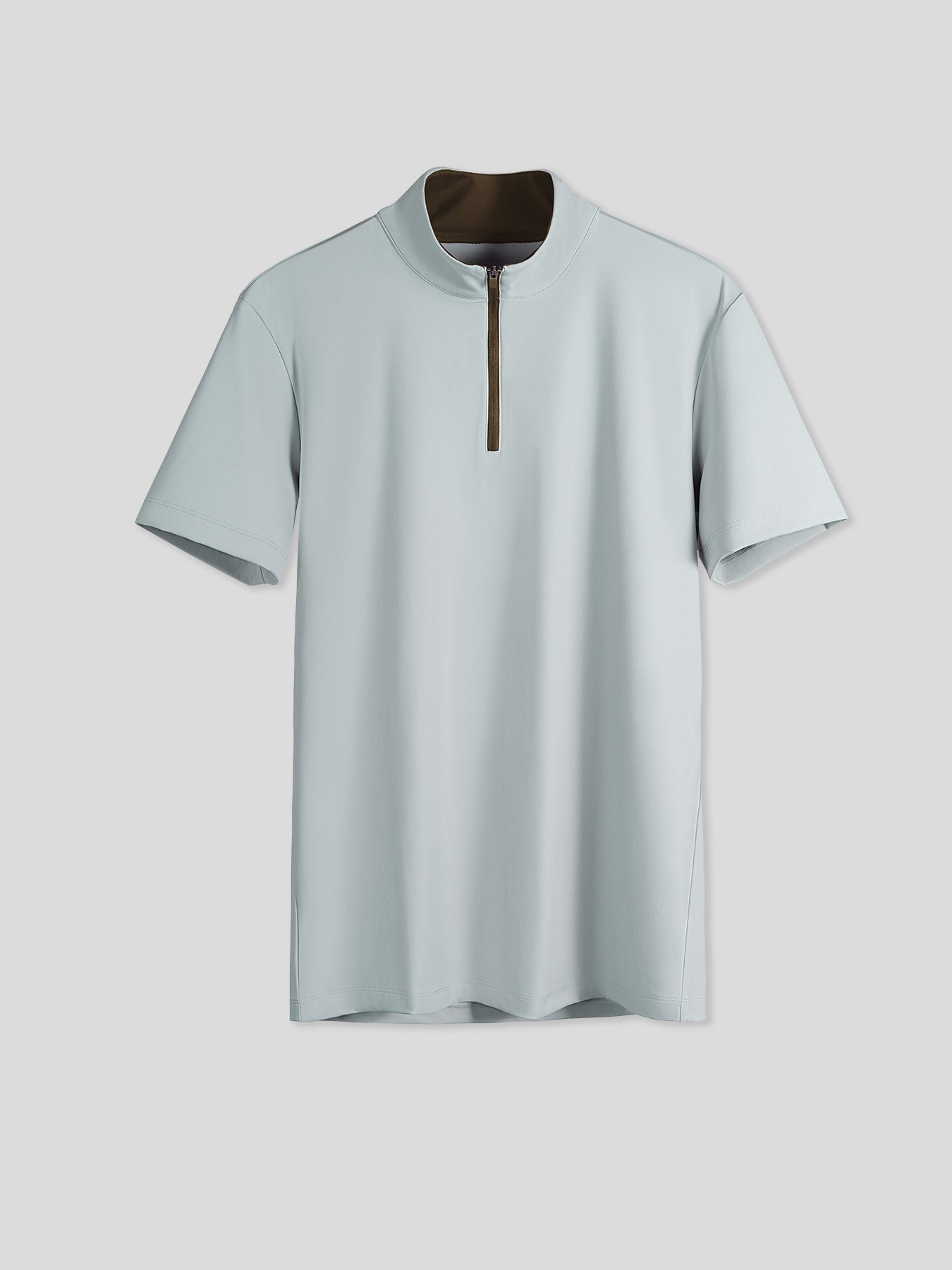 SmoothBlend Half Zip Mock Neck Short Sleeve Tee: Slim Fit