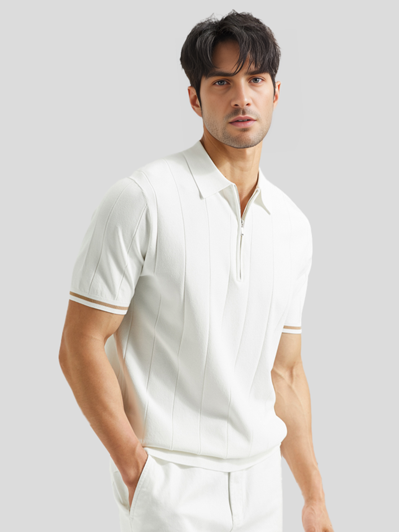 CoolKnit Breathable Short Sleeve Zip Knitted Polo