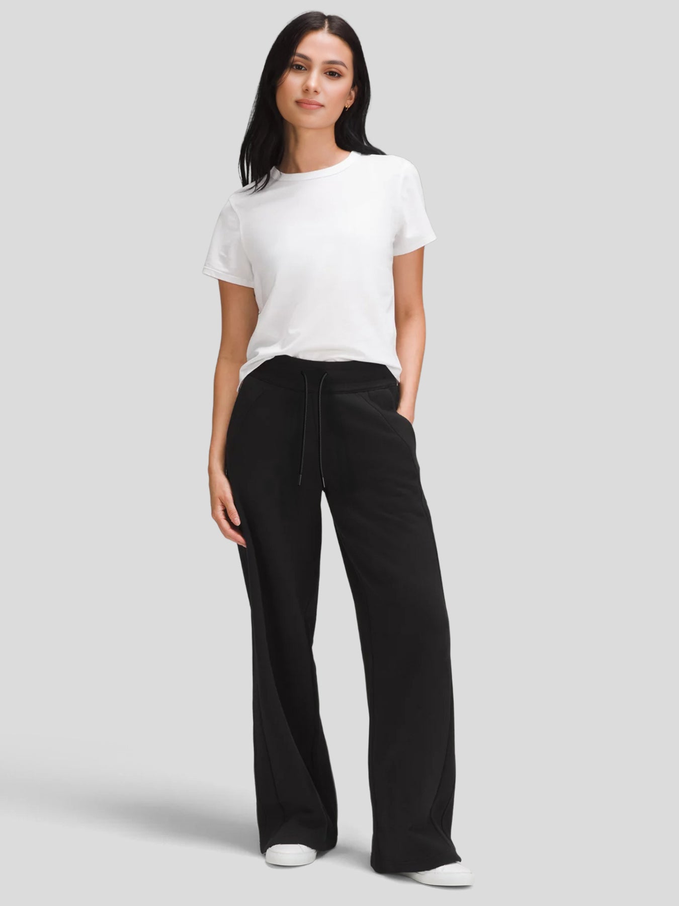 Modal Blend Mid-Rise Wide Leg Pant